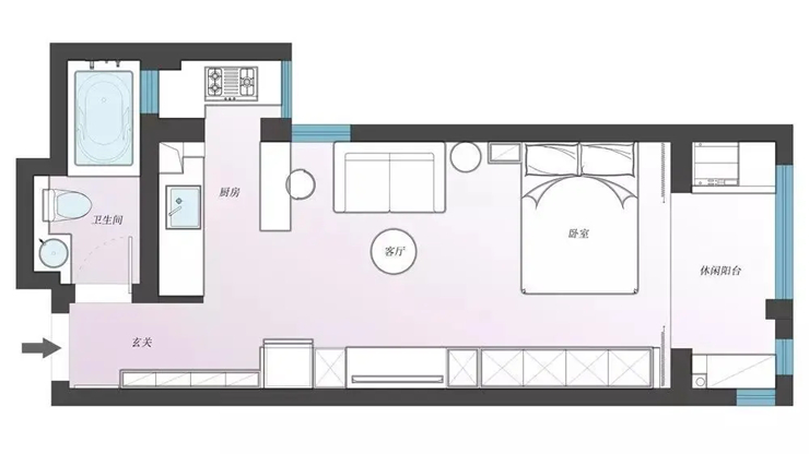 清新甜美单身公寓户型图